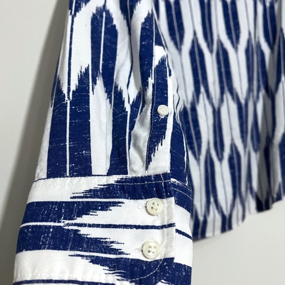 J.CREW Blue Patterned Oxford Button-Down Shirt M - Picture 6 of 10